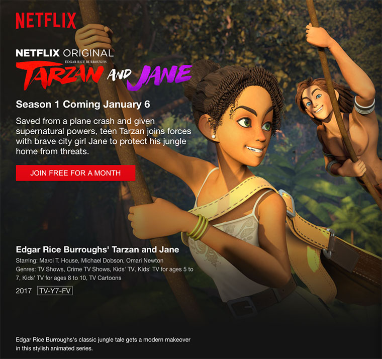 tarzan and jane on netflix