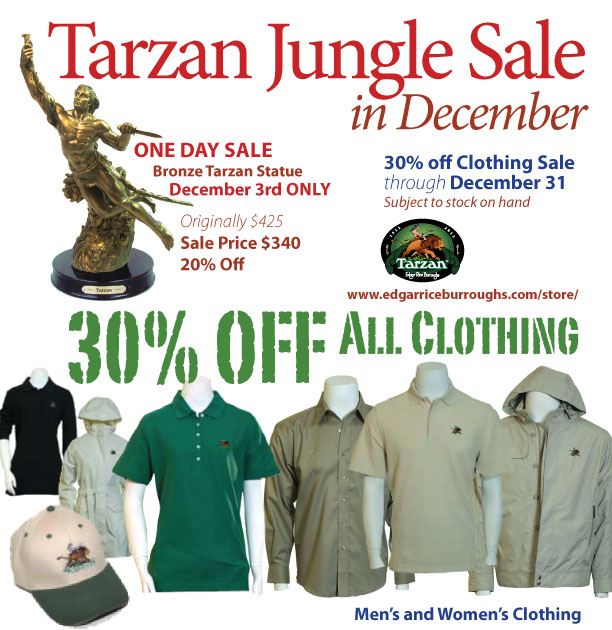 Jungle Sale on clothes and statue